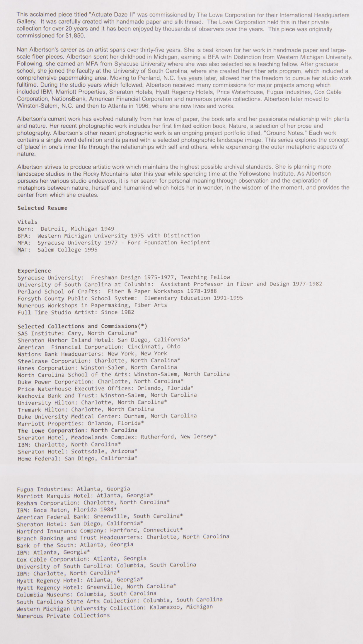 Nancy Albertson Mixed Media Sculpture "Actuate Daze II"