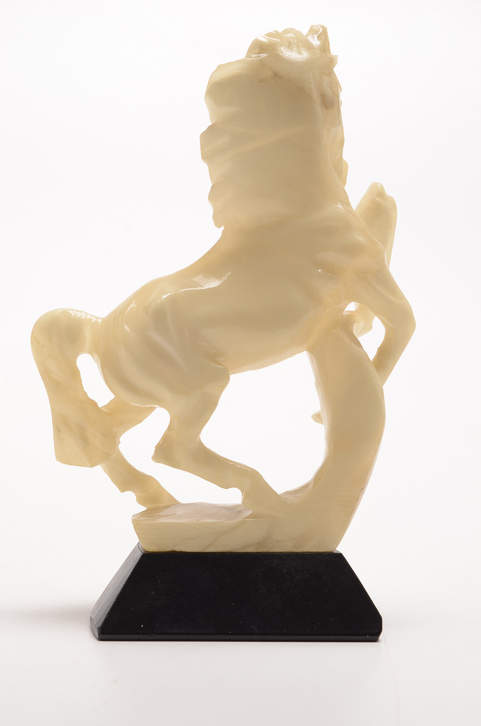 Hand-Carved Italian Alabaster Horse Figurine