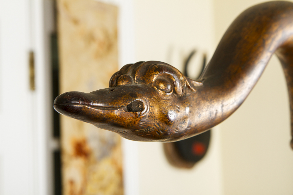 Antique French Provincial Swan Carved Cradle