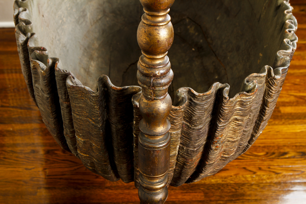 Antique French Provincial Swan Carved Cradle