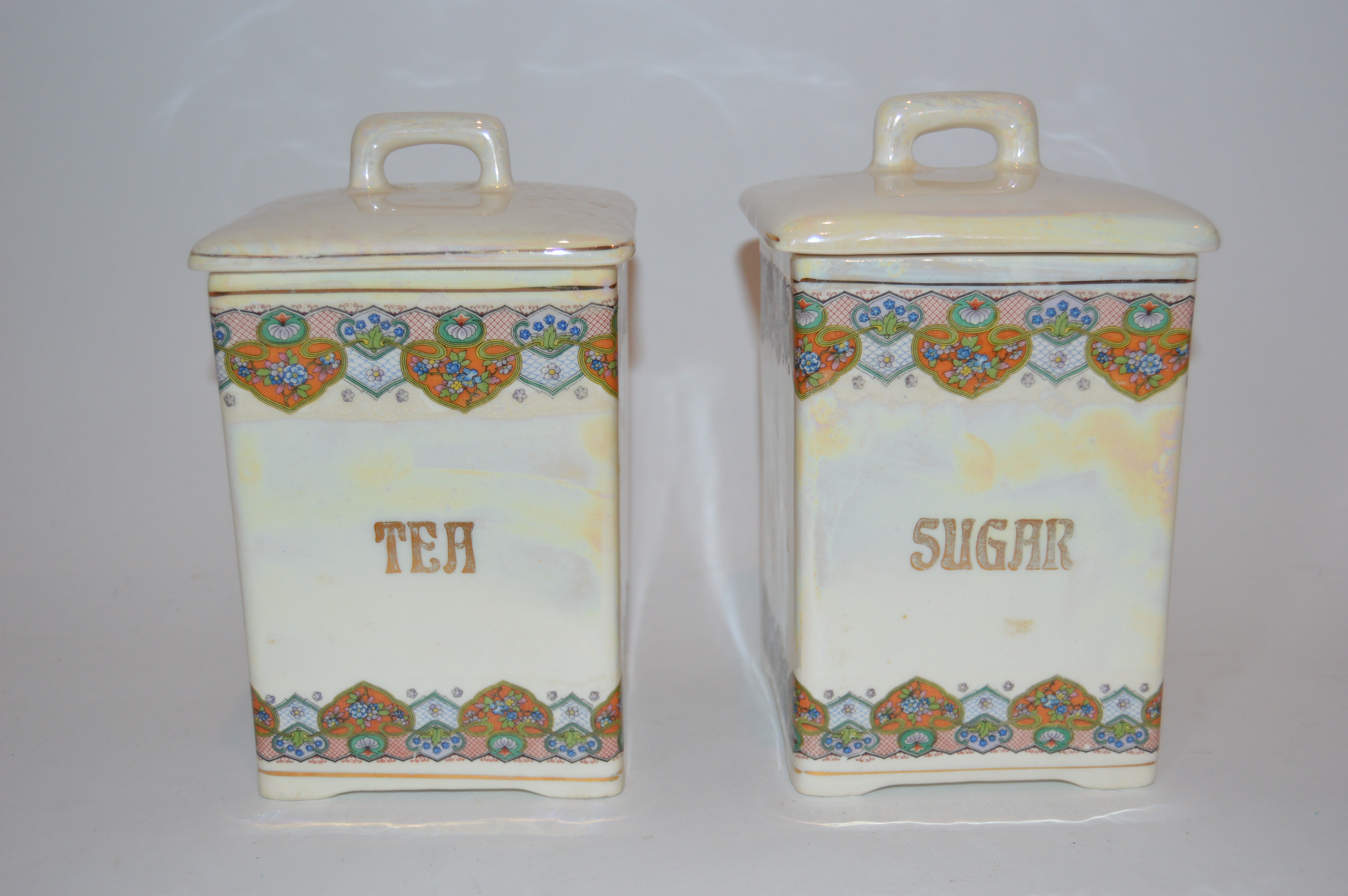 Vintage Czechoslovakian Sugar and Tea Canisters