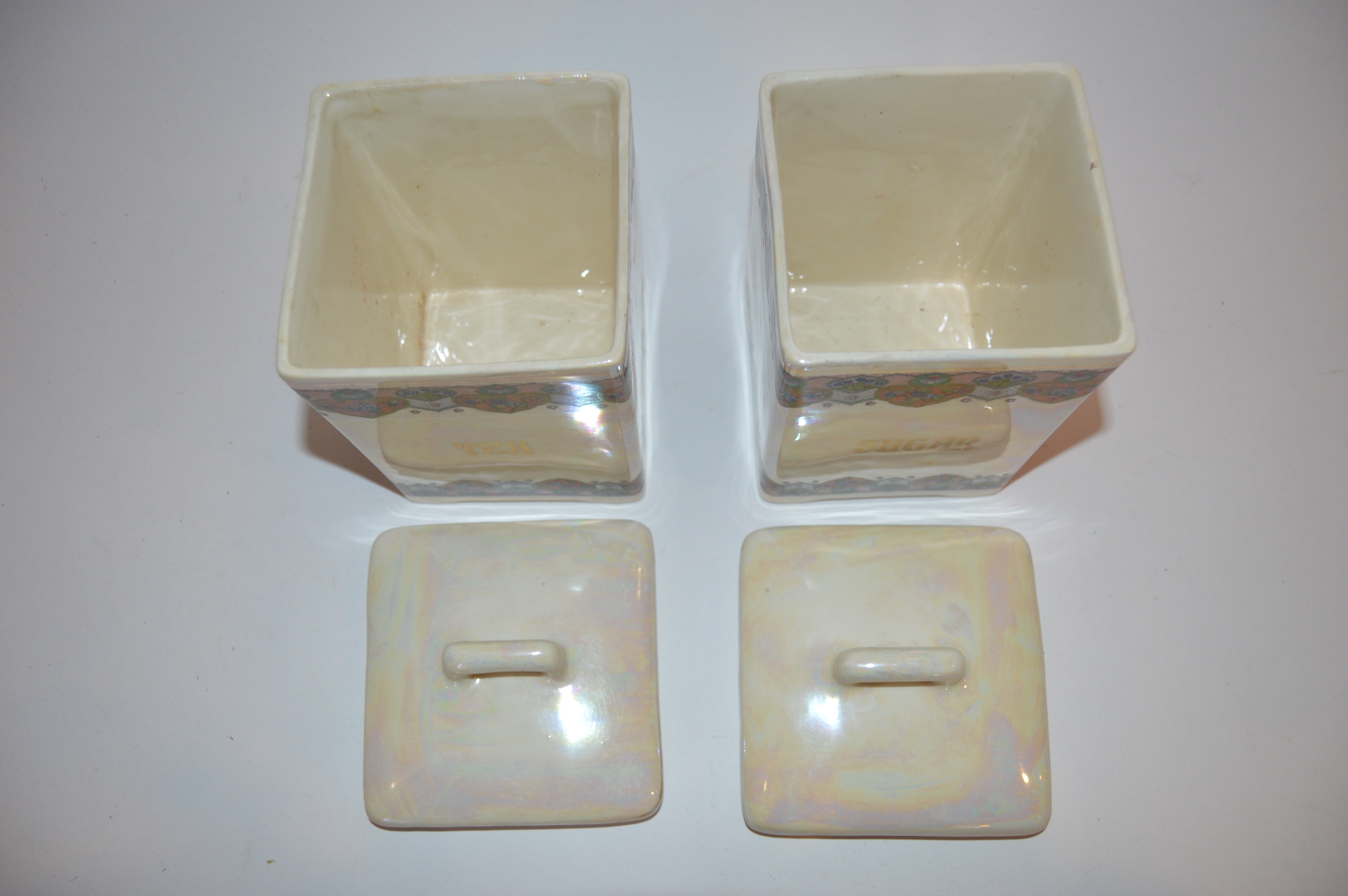 Vintage Czechoslovakian Sugar and Tea Canisters