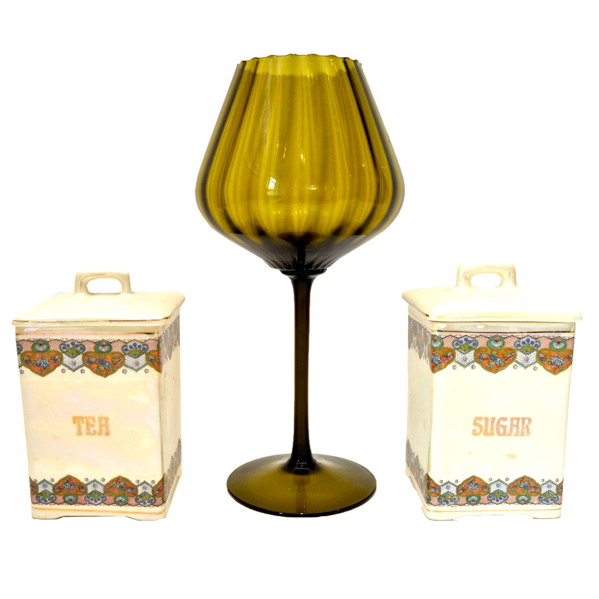 Vintage Czechoslovakian Sugar and Tea Canisters