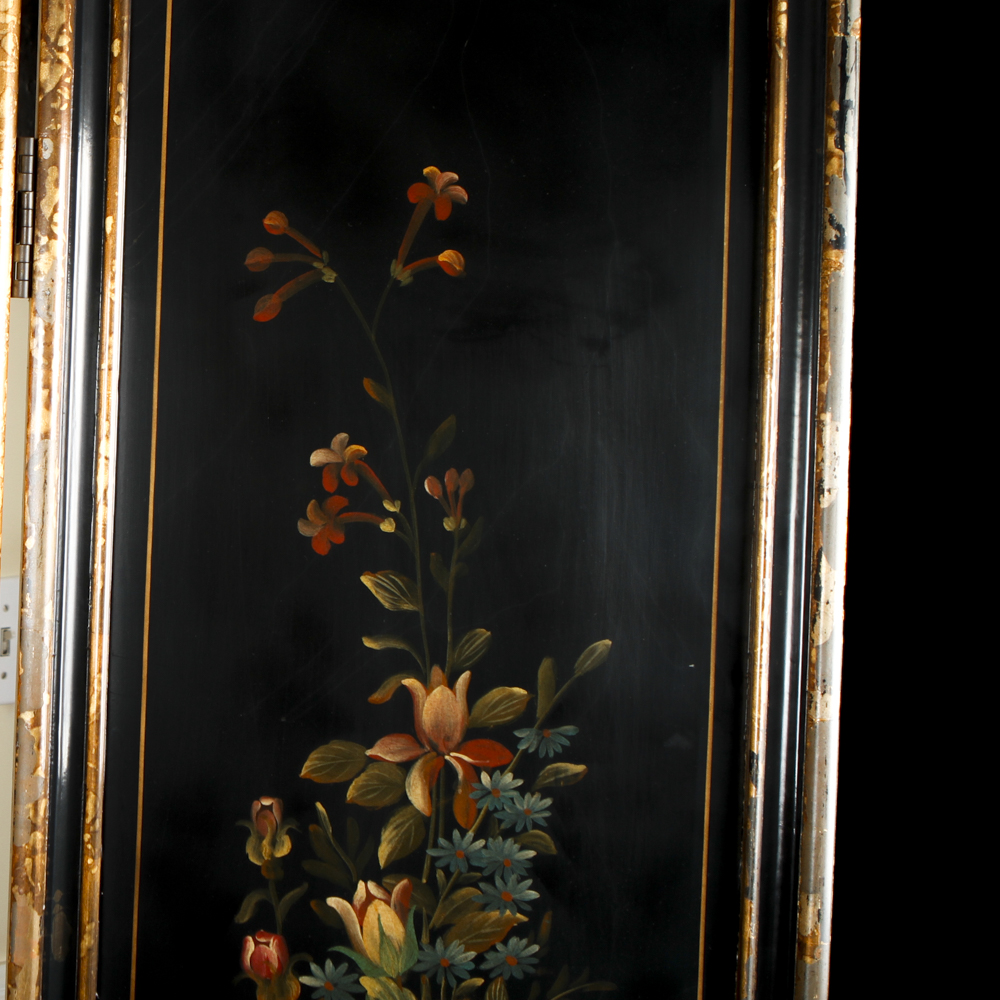 Vintage Hand Painted Tole Folding Screen