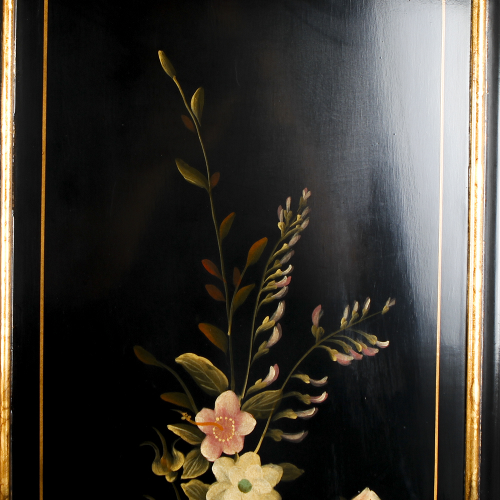 Vintage Hand Painted Tole Folding Screen