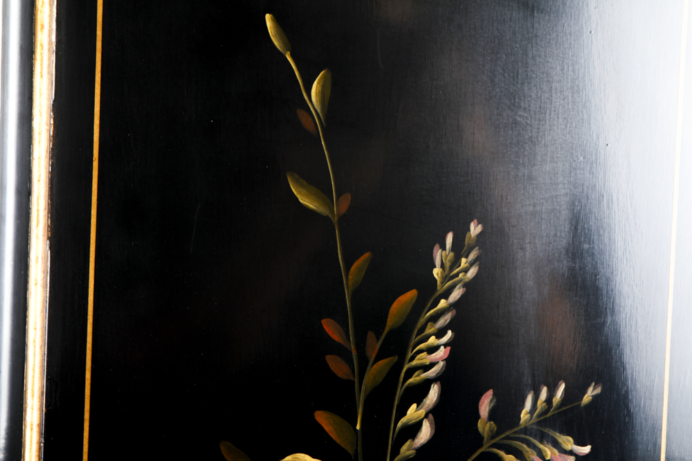 Vintage Hand Painted Tole Folding Screen