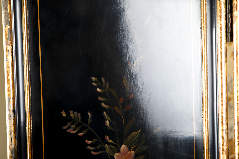 Vintage Hand Painted Tole Folding Screen