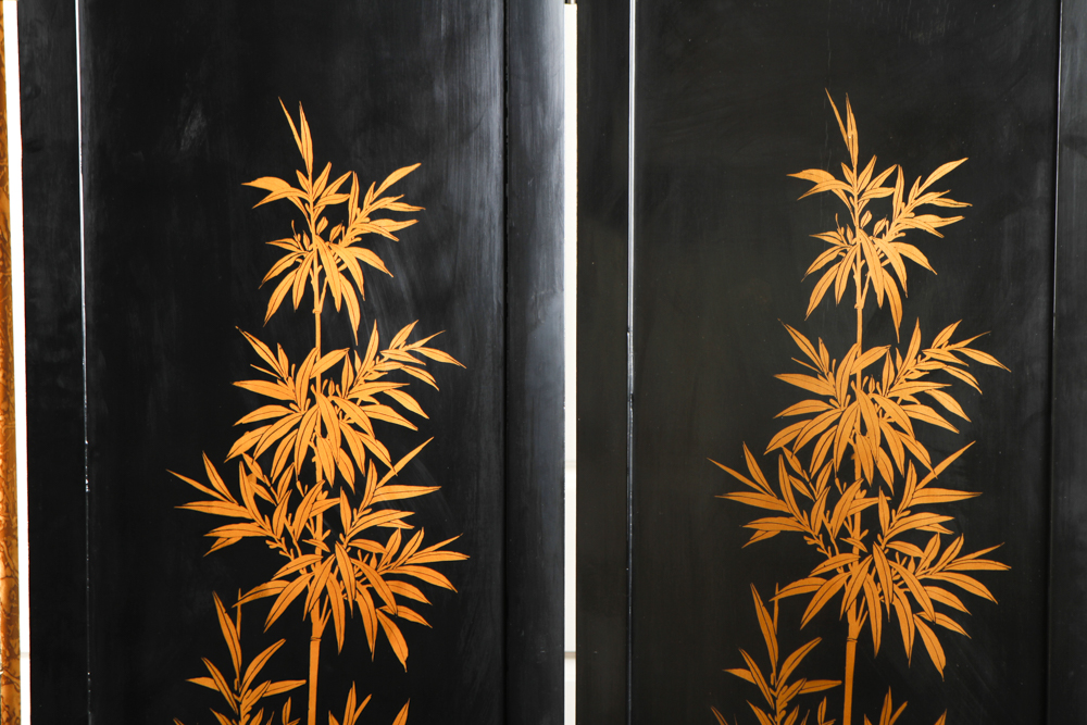 Vintage Hand Painted Tole Folding Screen