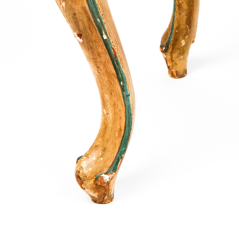 Vintage Petite Italian Rococo Style Polycrhomed Side Chair