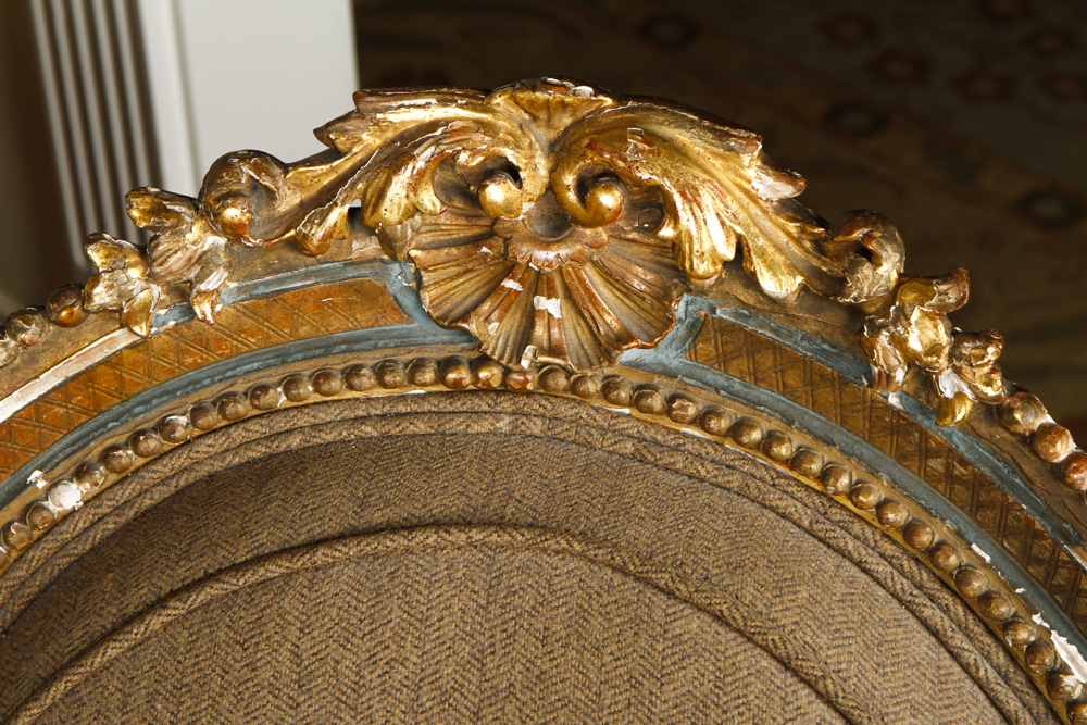 Rococo Revival Victorian Settee with Ralph Lauren Upholstery