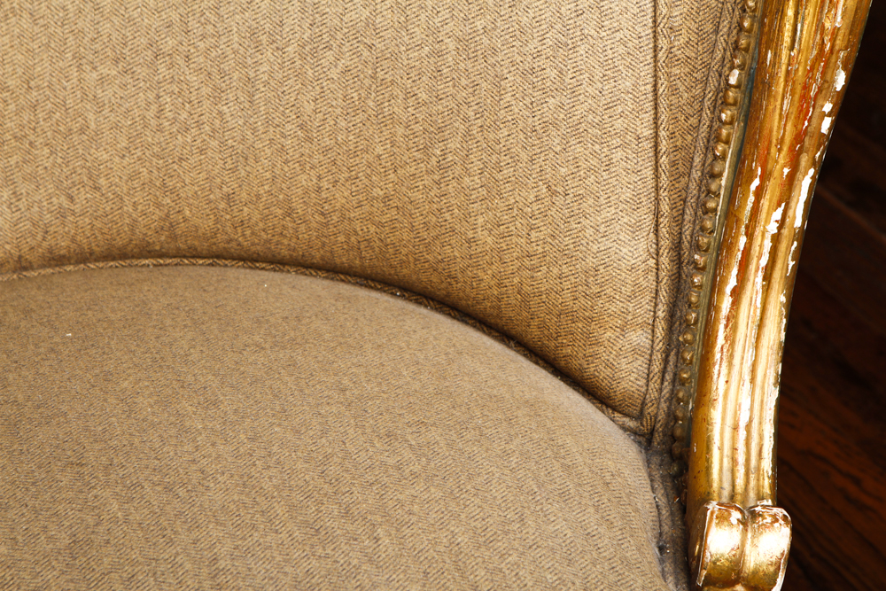 Rococo Revival Victorian Settee with Ralph Lauren Upholstery