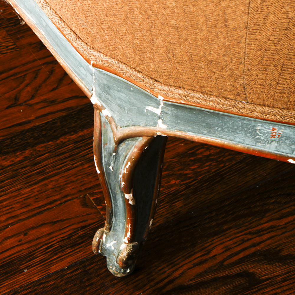 Rococo Revival Victorian Settee with Ralph Lauren Upholstery