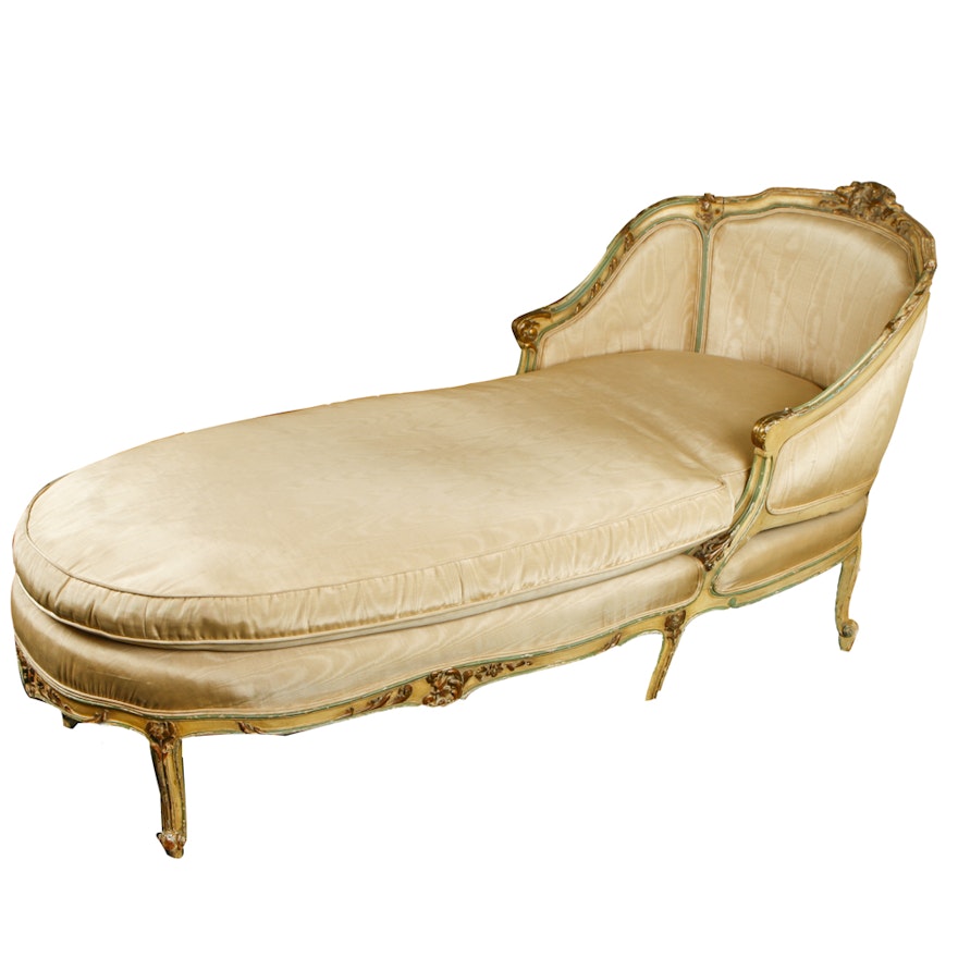French Louis XV Style Chaise Lounge