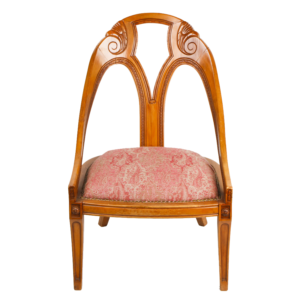 Art Nouveau Wooden Accent Chair