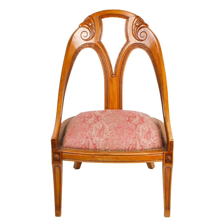 Art Nouveau Wooden Accent Chair