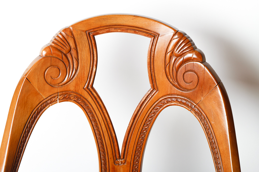 Art Nouveau Wooden Accent Chair