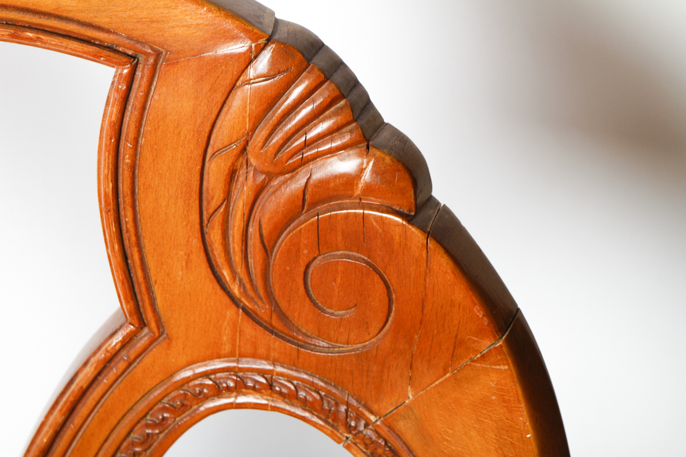 Art Nouveau Wooden Accent Chair