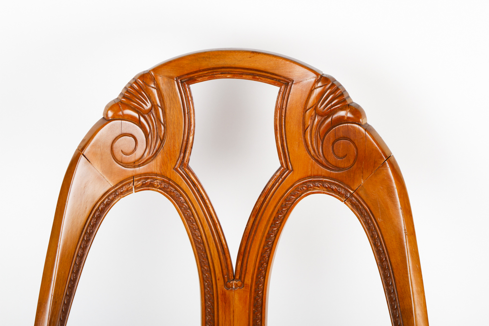 Art Nouveau Wooden Accent Chair