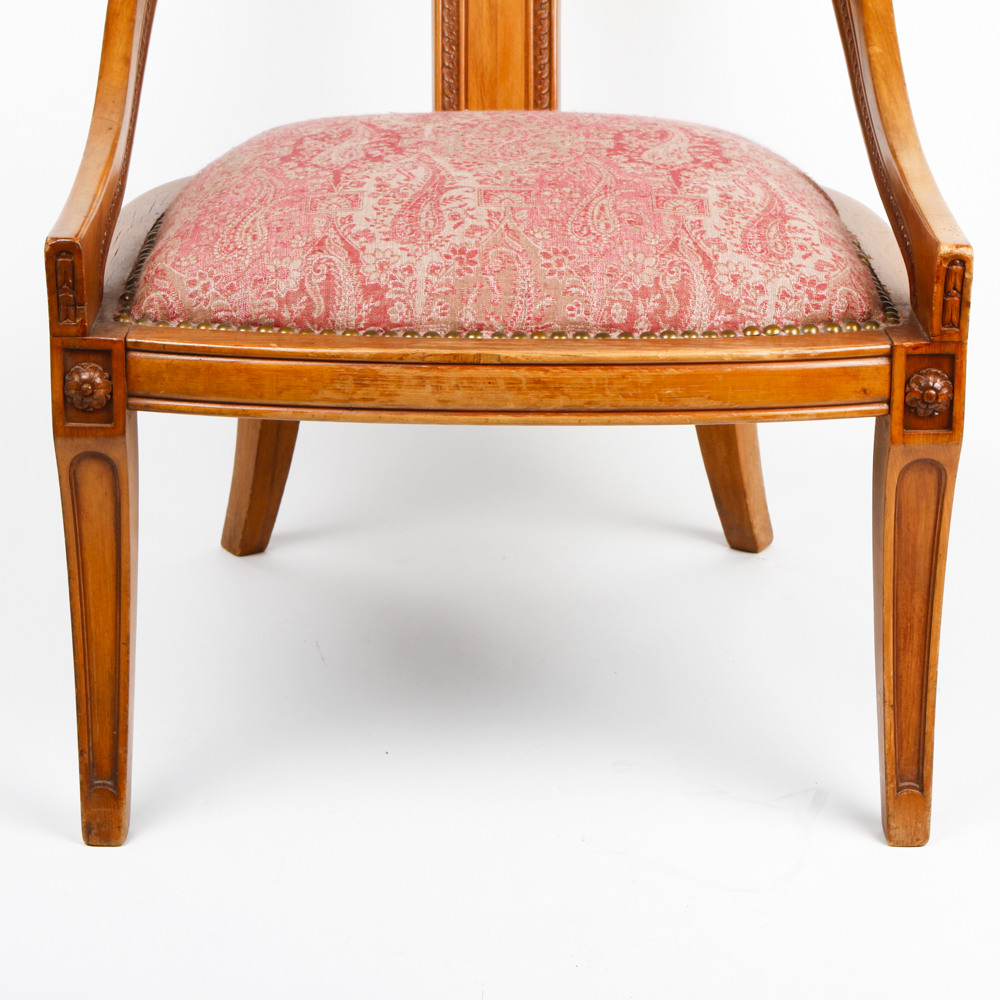 Art Nouveau Wooden Accent Chair