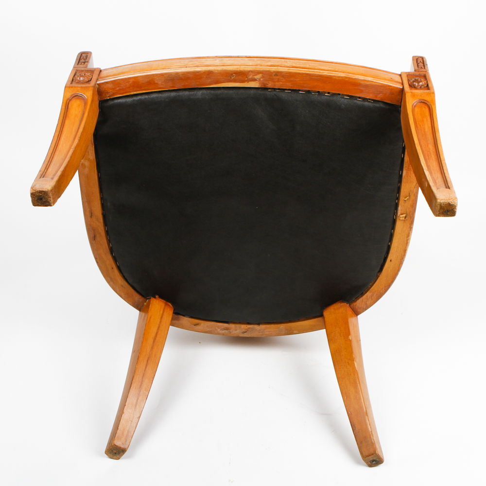 Art Nouveau Wooden Accent Chair