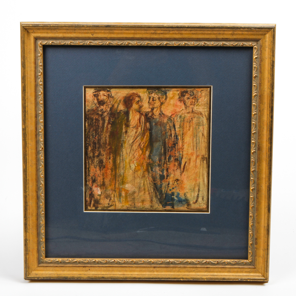 Samuel Mirsky Framed Watercolor