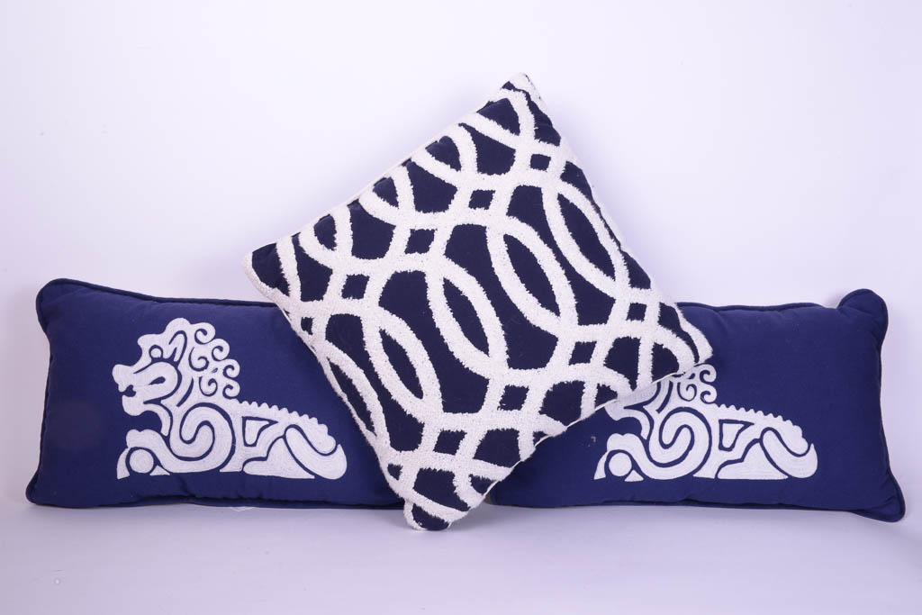 Pottery Barn Wall Clock, Mirrors and Decorative Throw Pillows