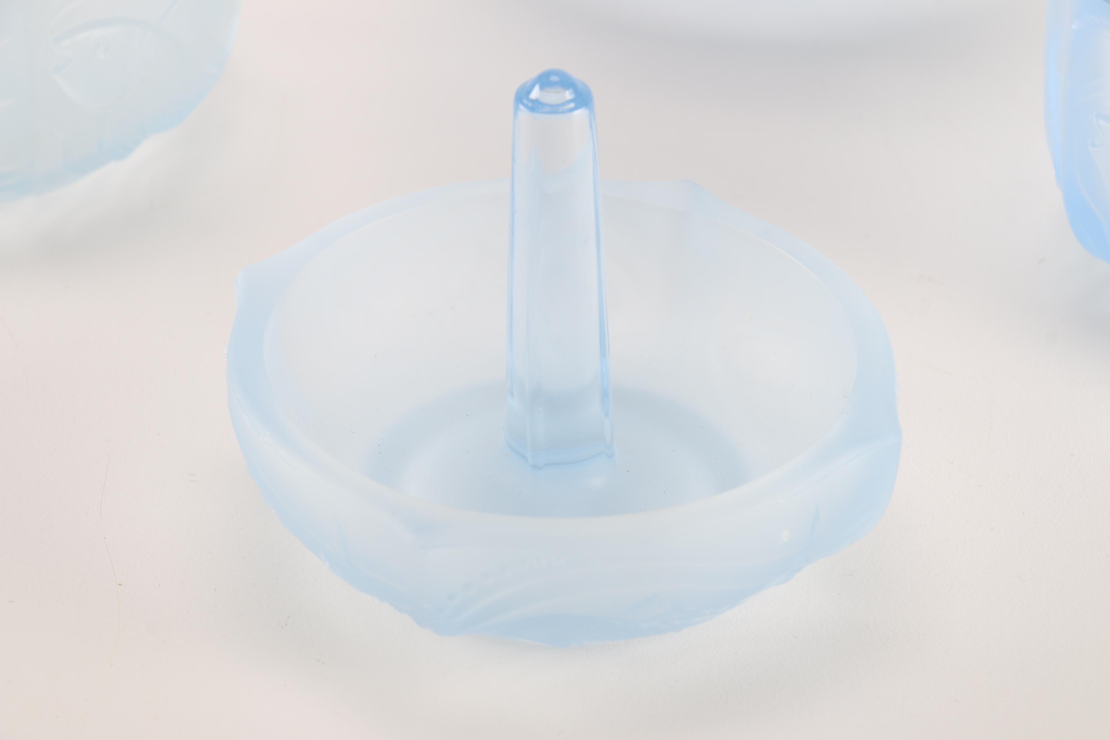 1930s Walther & Sohne German Blue Glass Nymphen Mermaid Vanity Set