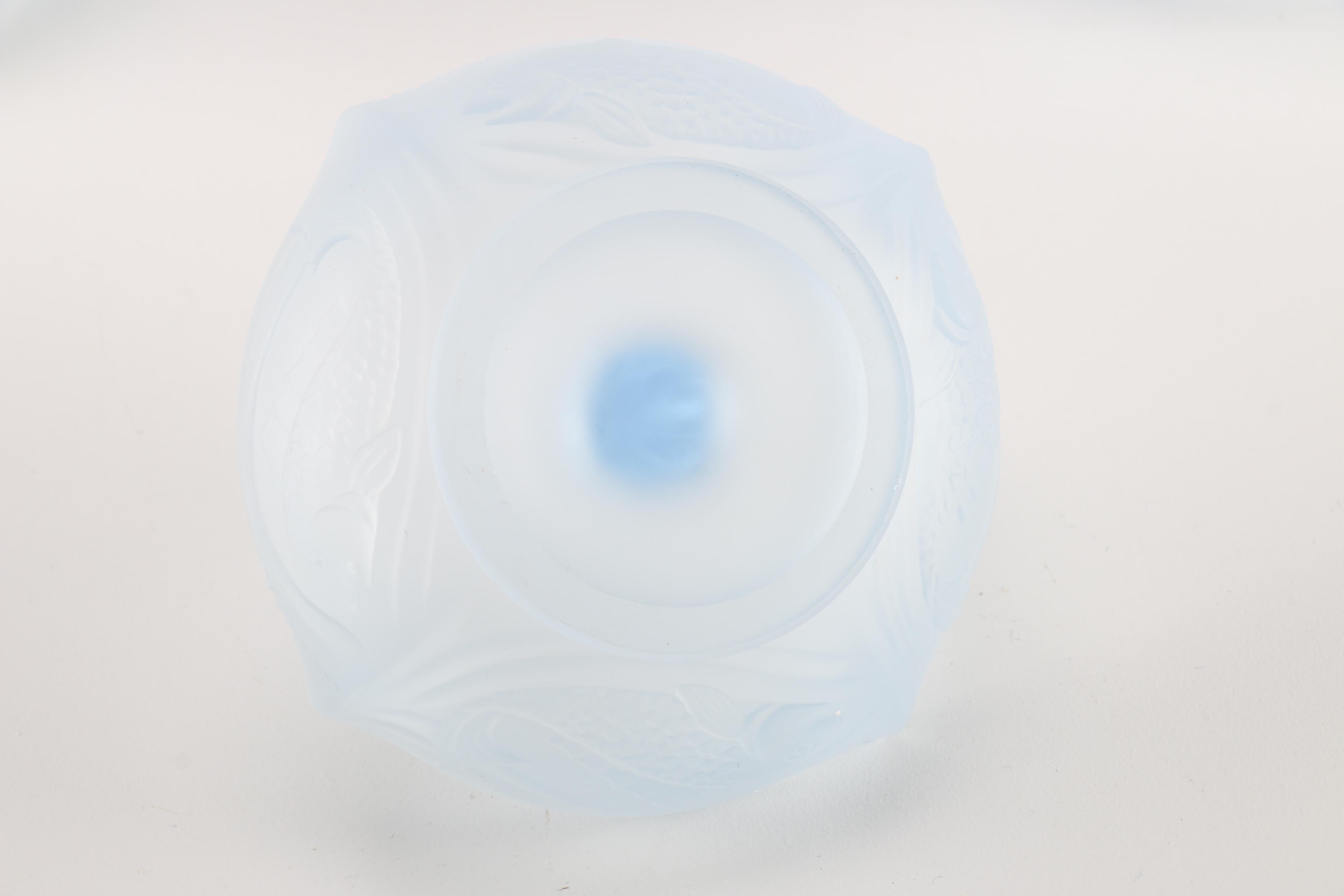 1930s Walther & Sohne German Blue Glass Nymphen Mermaid Vanity Set