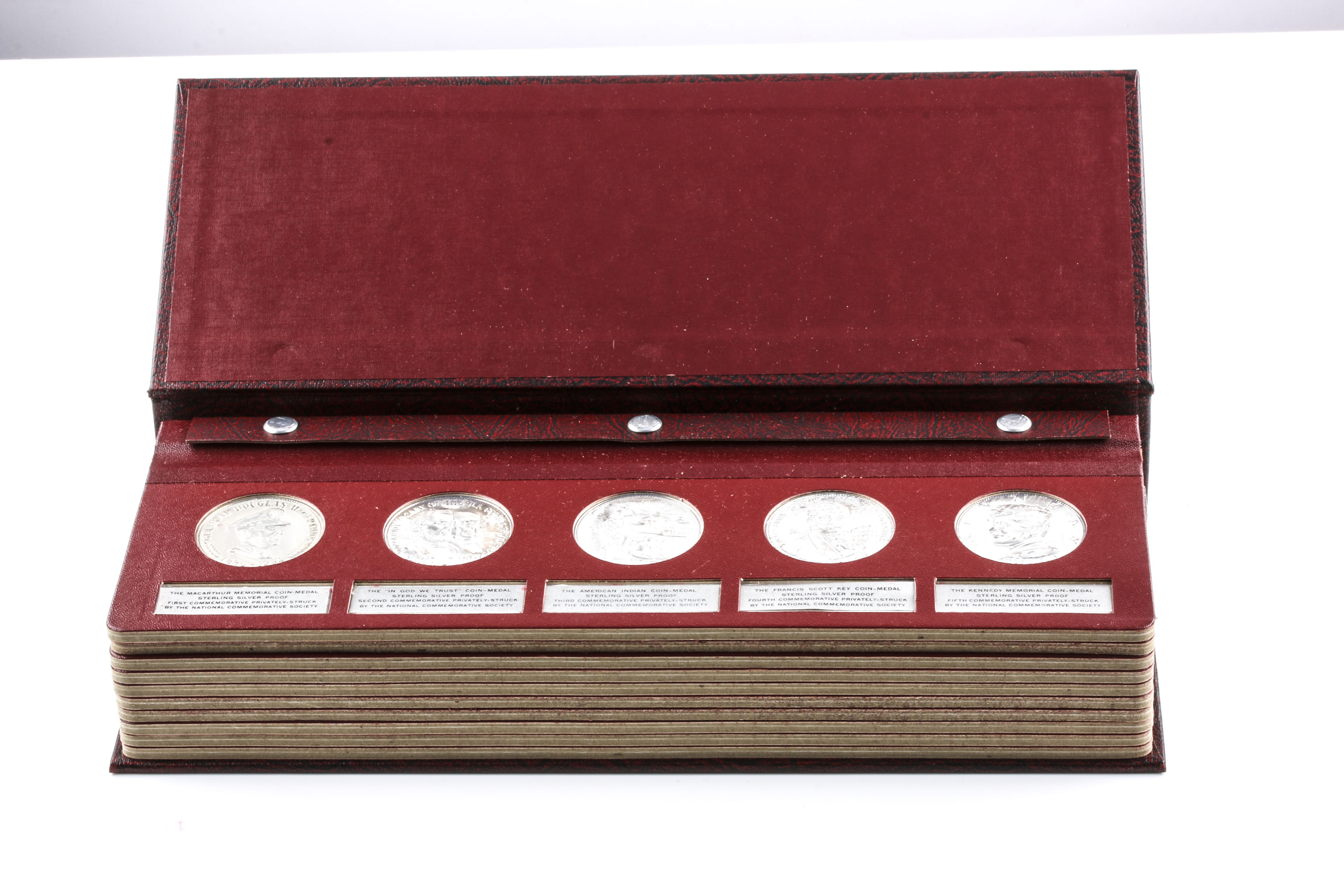 Franklin Mint National Commemorative Society Sterling Silver Medals Collection