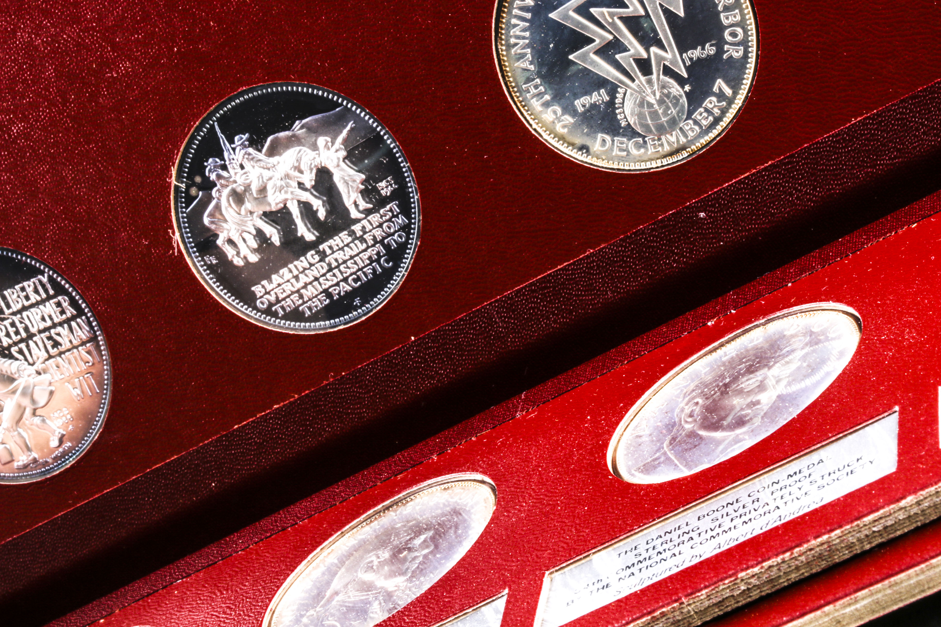 Franklin Mint National Commemorative Society Sterling Silver Medals Collection