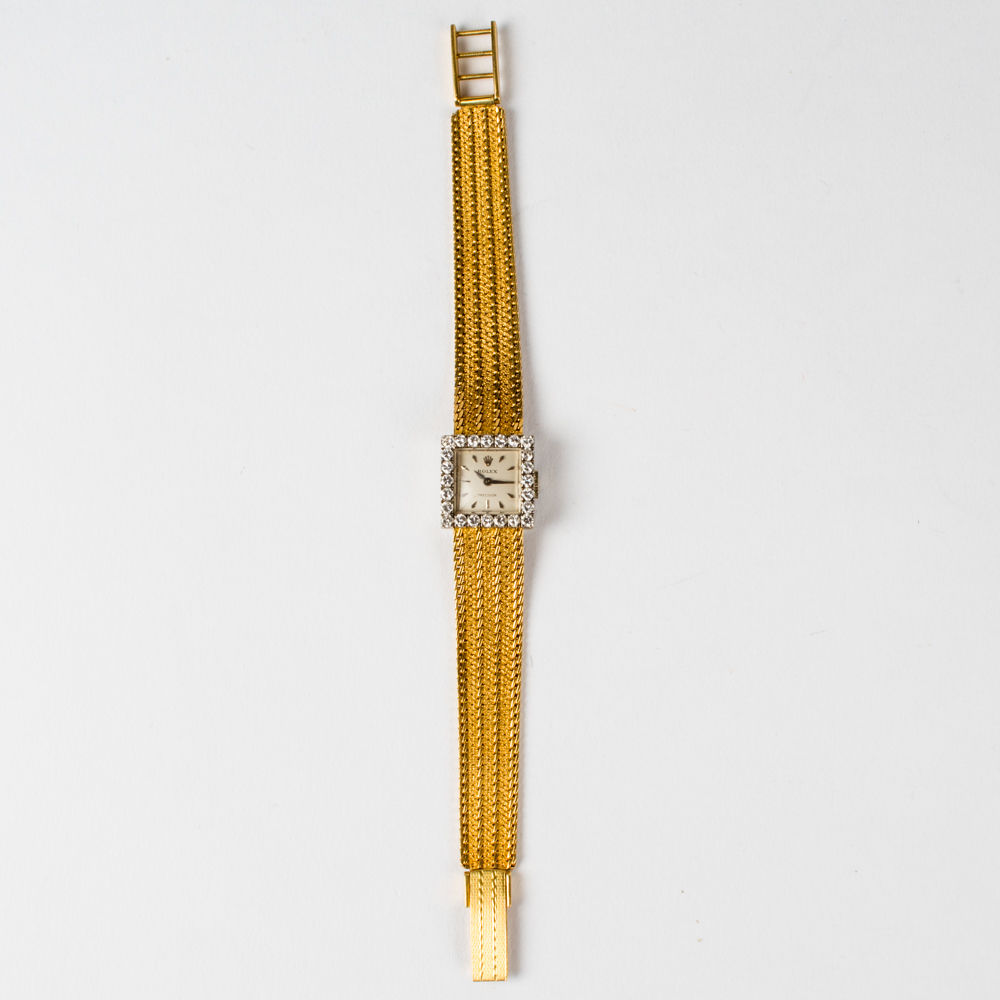 Vintage Rolex 18K White and Yellow Gold Diamond Women's Watch