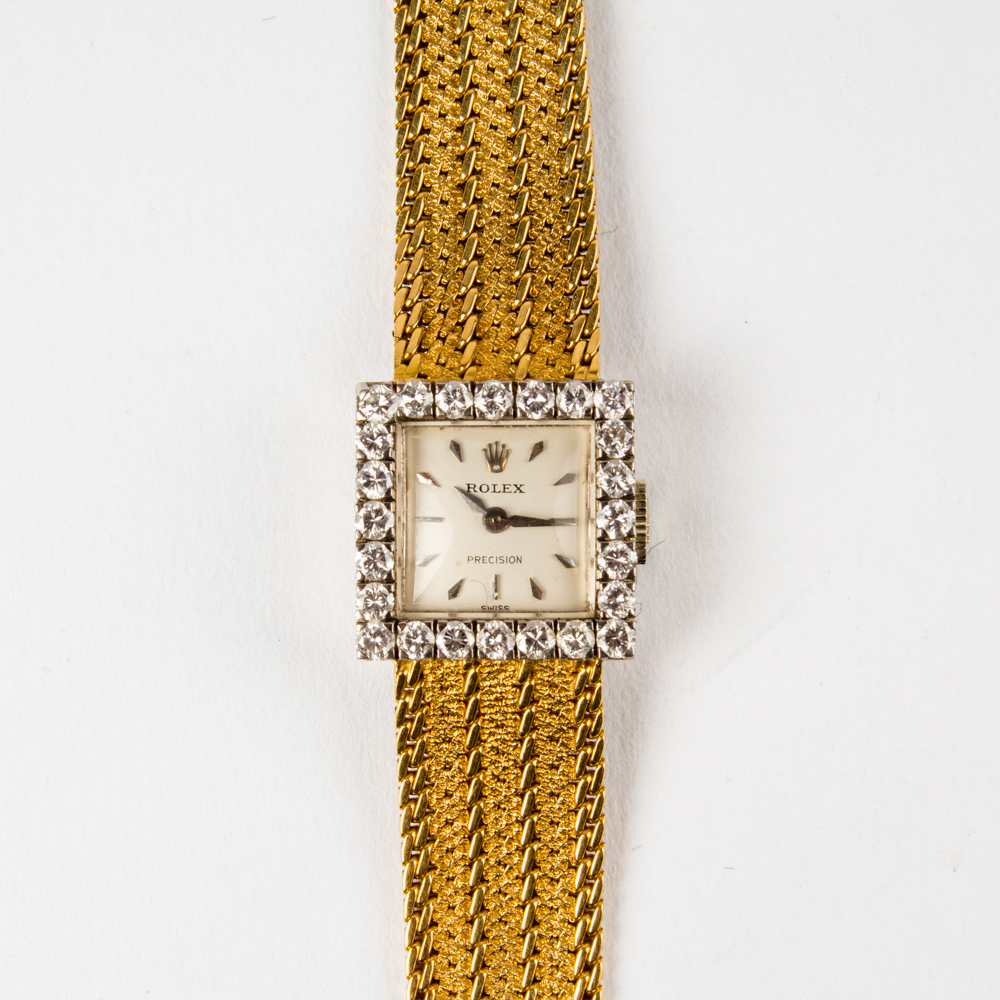 Vintage Rolex 18K White and Yellow Gold Diamond Women's Watch