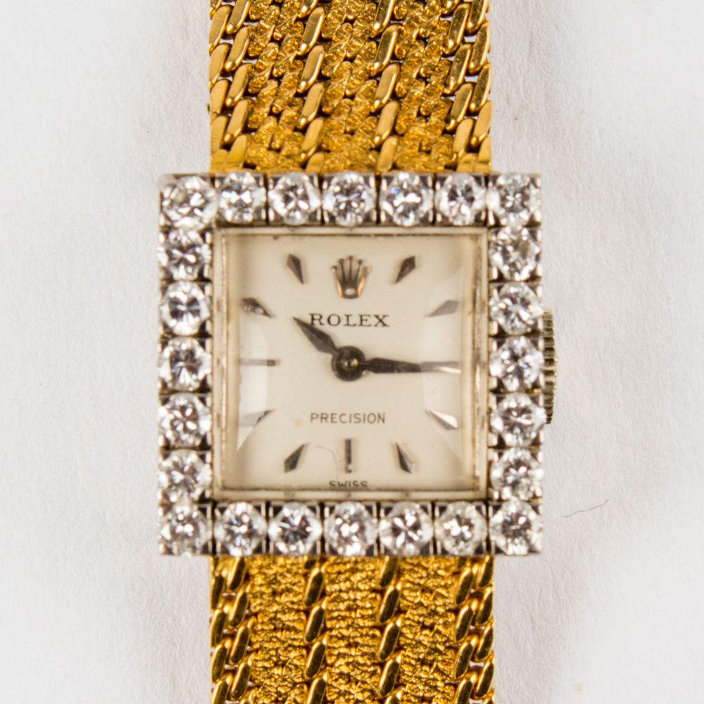 Vintage Rolex 18K White and Yellow Gold Diamond Women's Watch