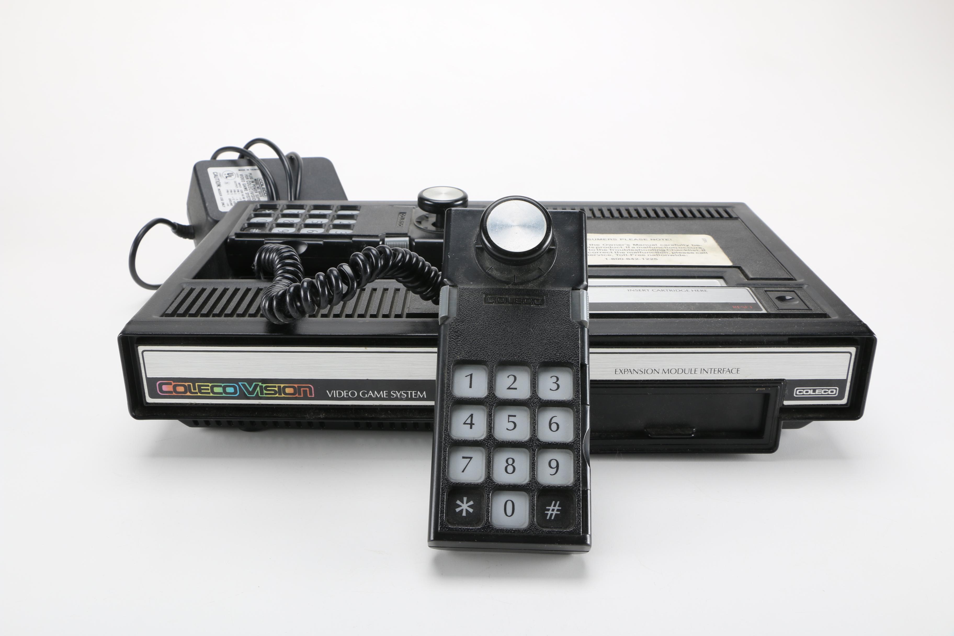 Colecovision Console, Handheld Coleco Quarterback game and Popular Game Cartridges