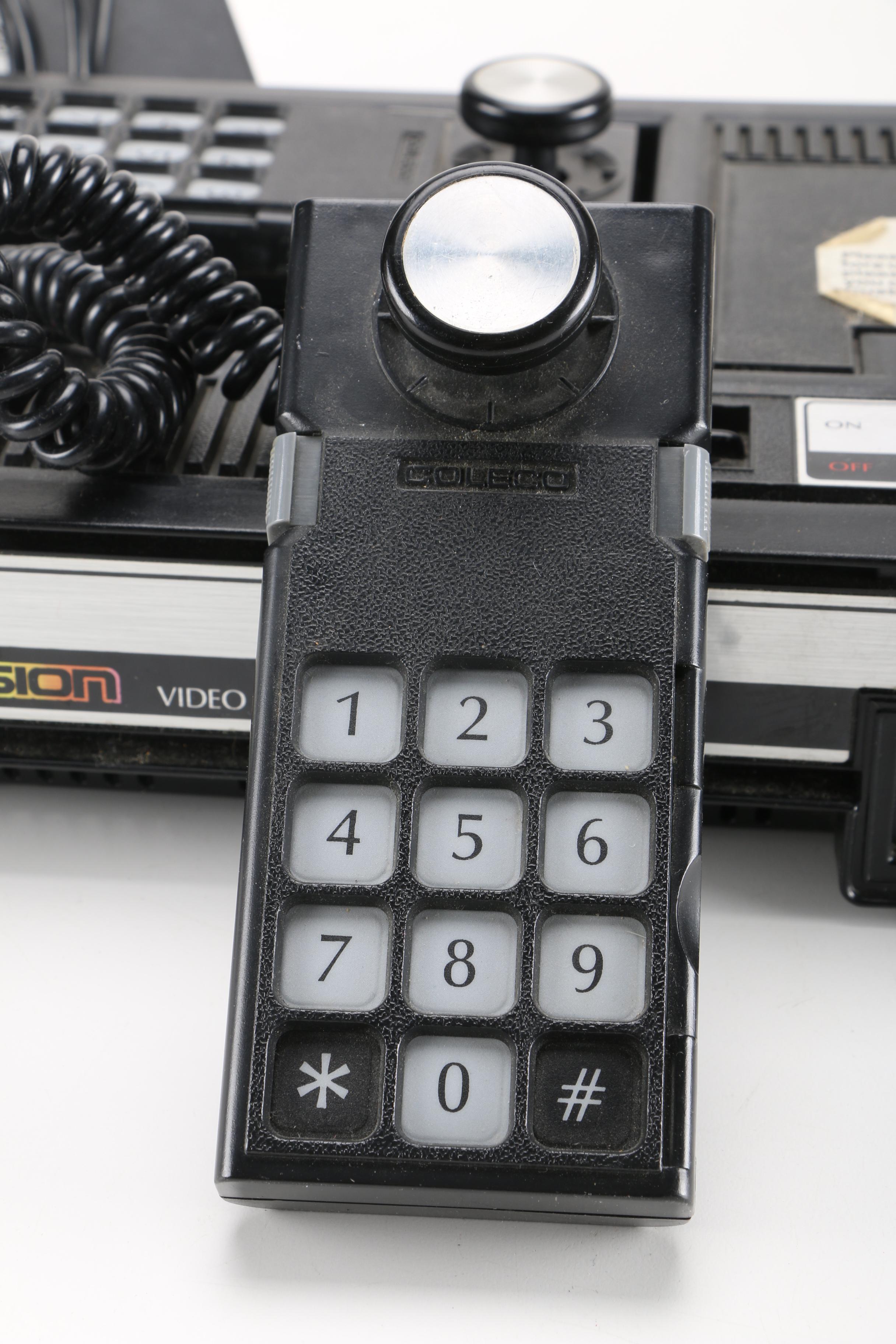 Colecovision Console, Handheld Coleco Quarterback game and Popular Game Cartridges