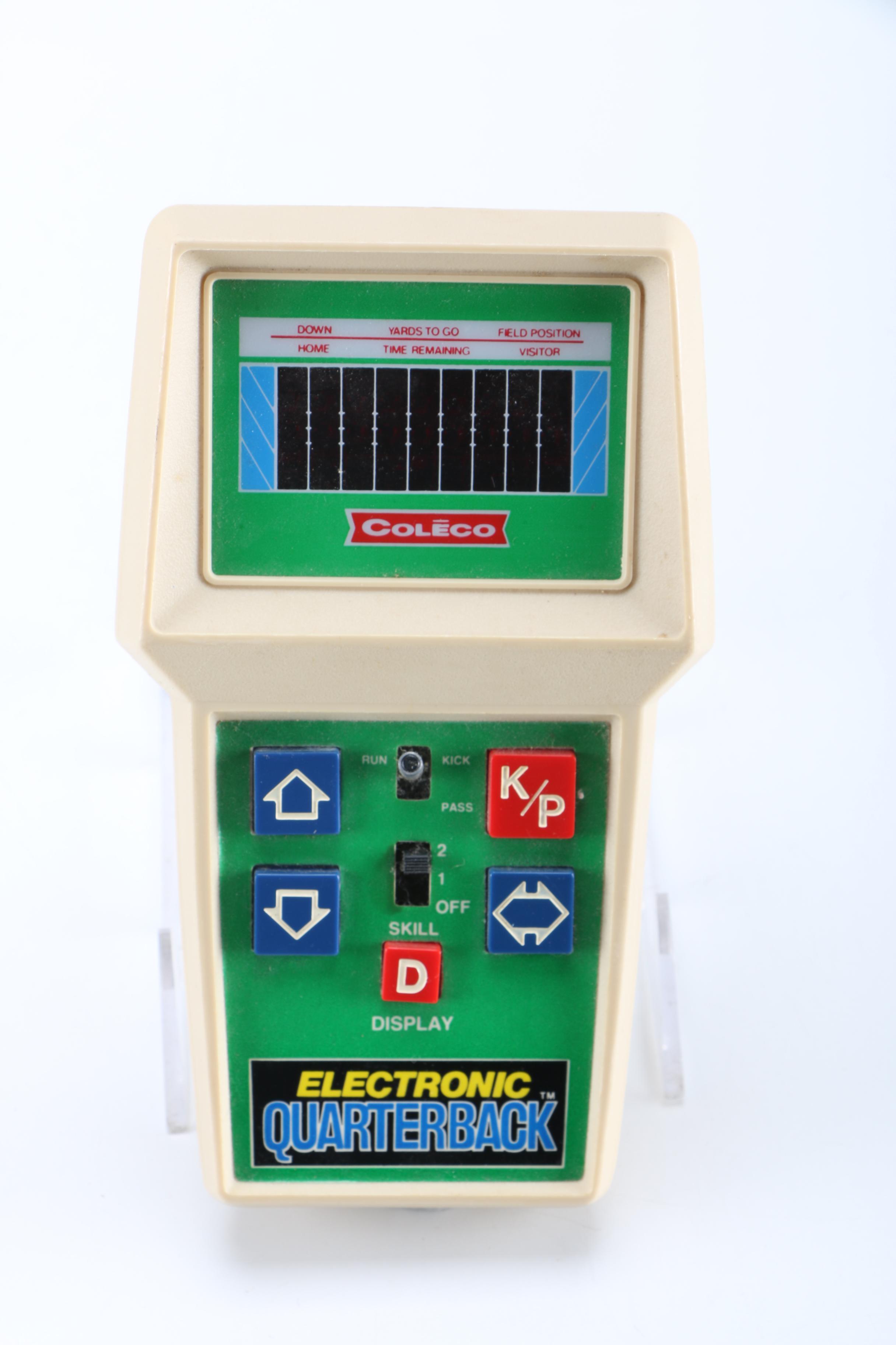 Colecovision Console, Handheld Coleco Quarterback game and Popular Game Cartridges