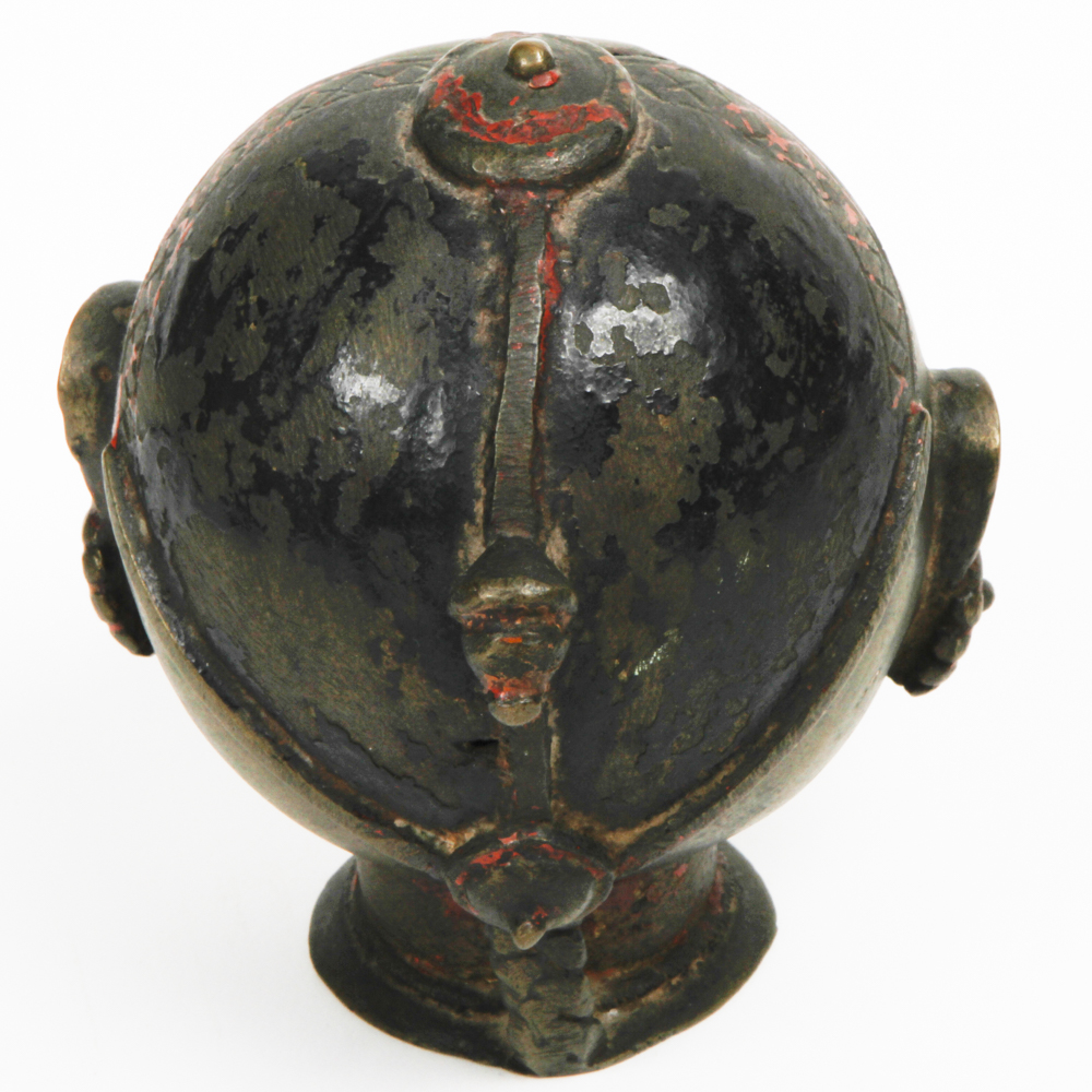 Vintage Hindu Brass Head of Gauri Sculpture