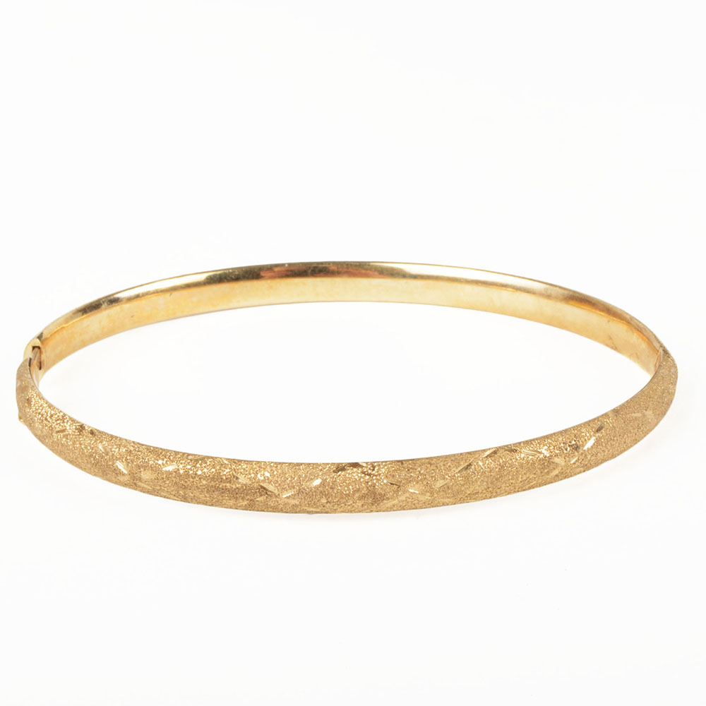 10K Yellow Gold Bangle Bracelet