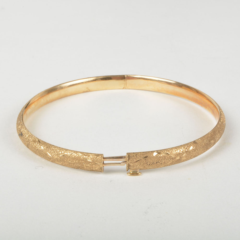 10K Yellow Gold Bangle Bracelet