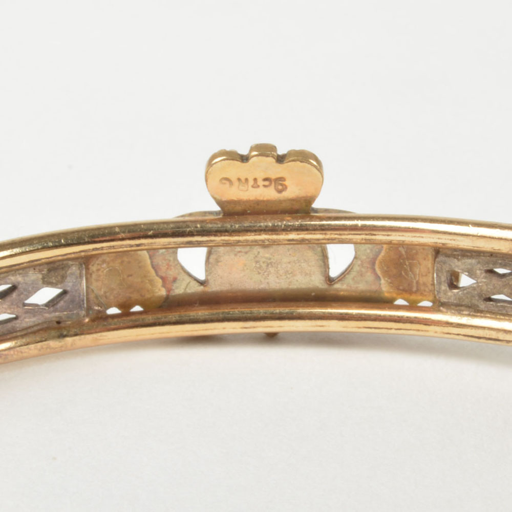 9K Yellow Gold Claddagh Bangle