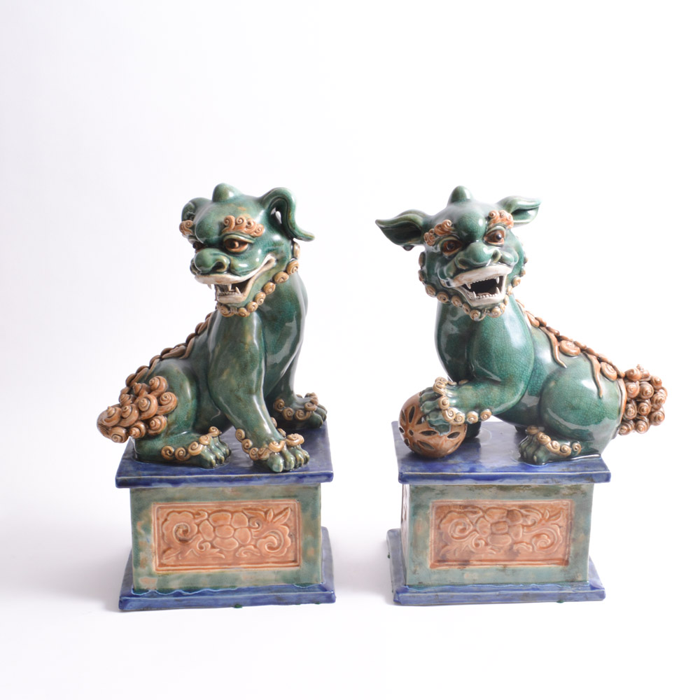 Ceramic Chinese Guardian Lions