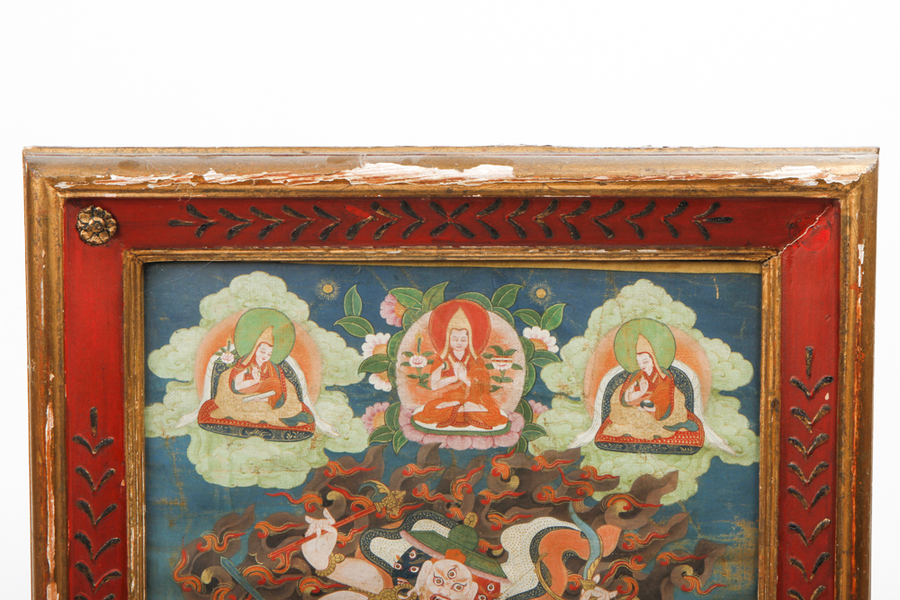 Framed Tibetan Style Buddhist Painting