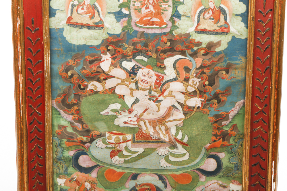 Framed Tibetan Style Buddhist Painting