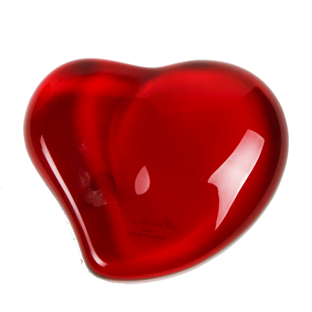 Elsa Peretti for Tiffany & Co. Red Crystal Heart Paperweight