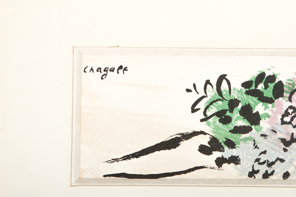 Marc Chagall Lithograph "Invitation for Fables of Fontaine"