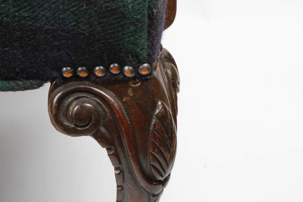 Chippendale-Style Mahogany Upholstered Arm Chair