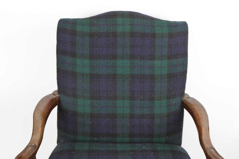 Chippendale-Style Mahogany Upholstered Arm Chair