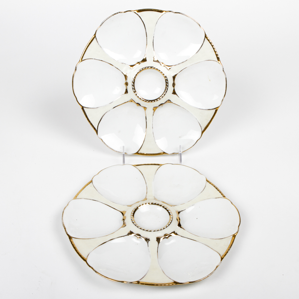 Pair of Limoges Oyster Plates