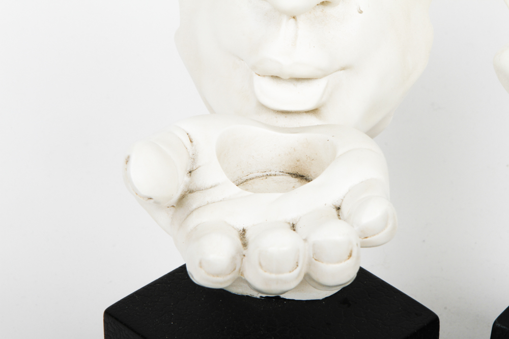 Pair of Vitruvian "Blowing A Kiss" Votive Holders