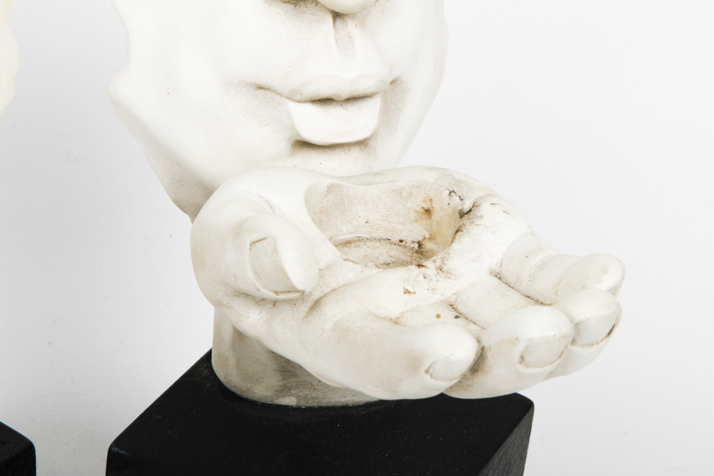 Pair of Vitruvian "Blowing A Kiss" Votive Holders